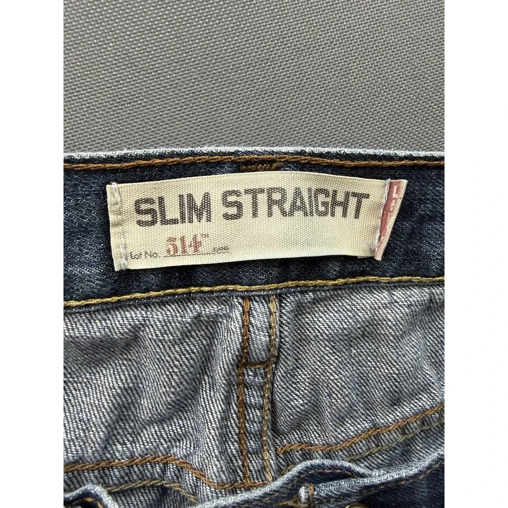 Levi's Vintage 514 Slim Straight Jeans Mens Blue Medium Wash 35x29